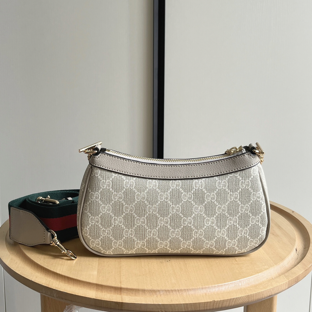 Double-G Ophidia Collection Small Handbag with Extra Starp - Beige And White Bag - Gorchic - $121.99