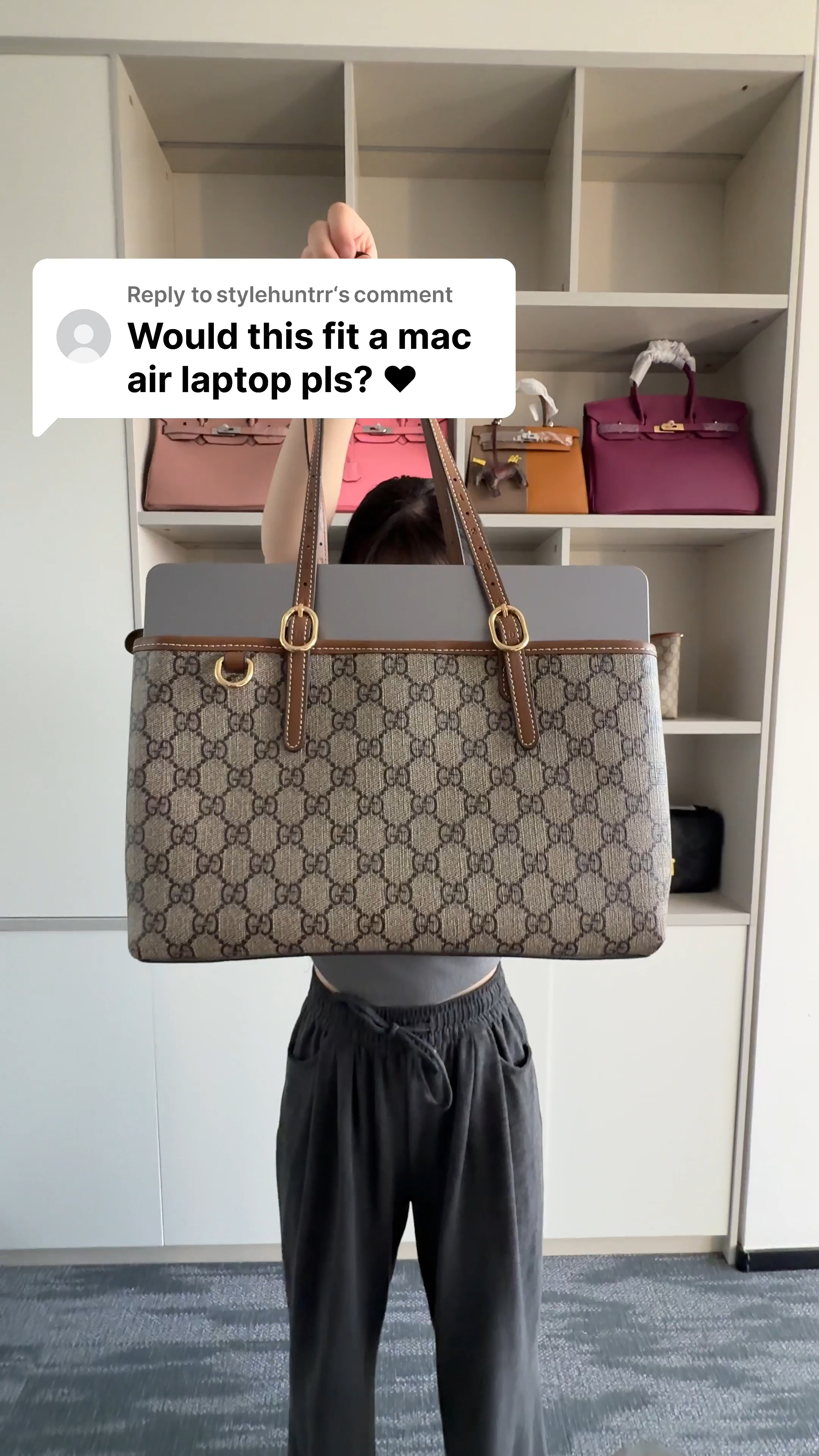 Double-G GG Emblem Medium brown tote bag - Gorchic - $132.99