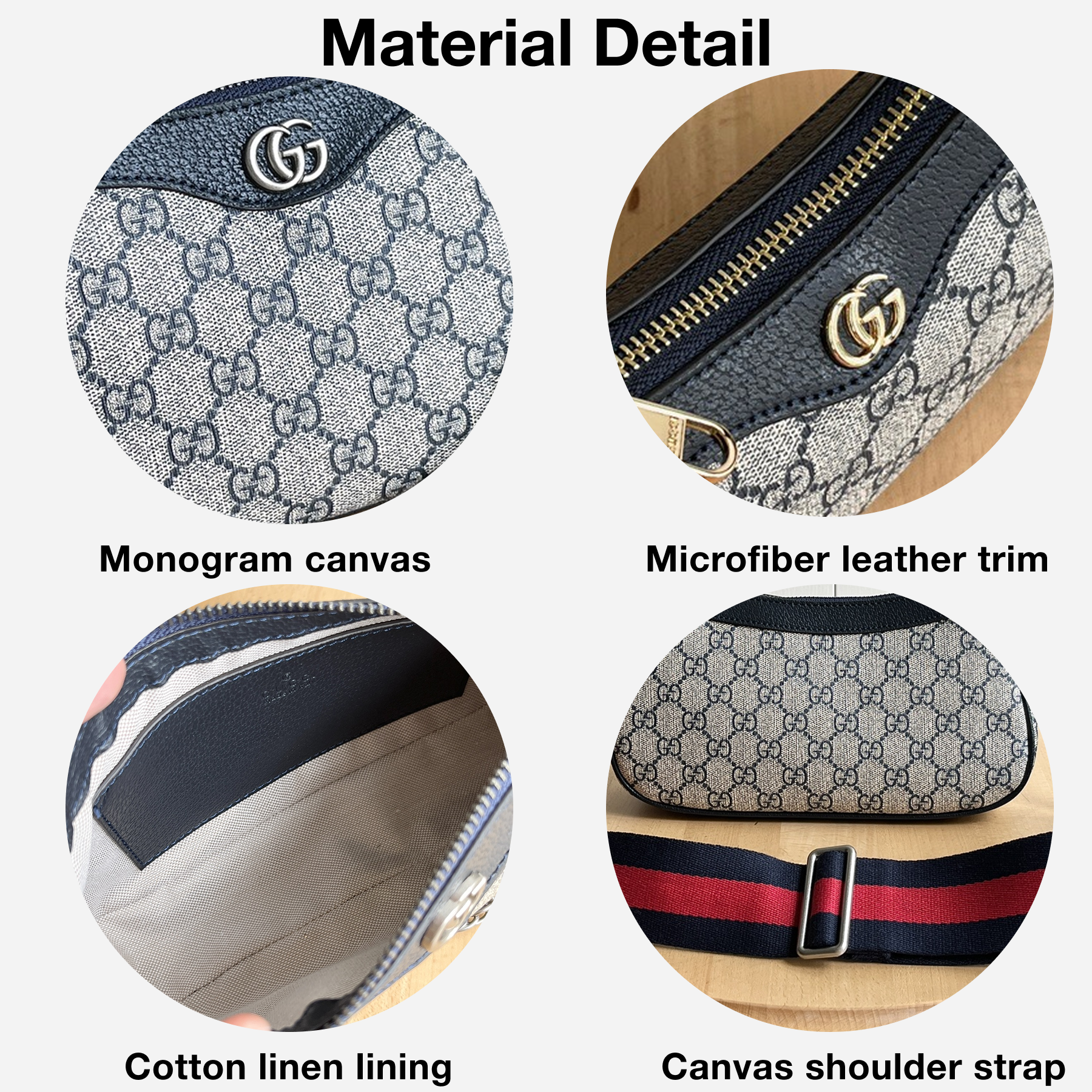 Double-G Ophidia Collection Small Handbag With Extra Strap- Beige And Black Bag - Gorchic - $121.99