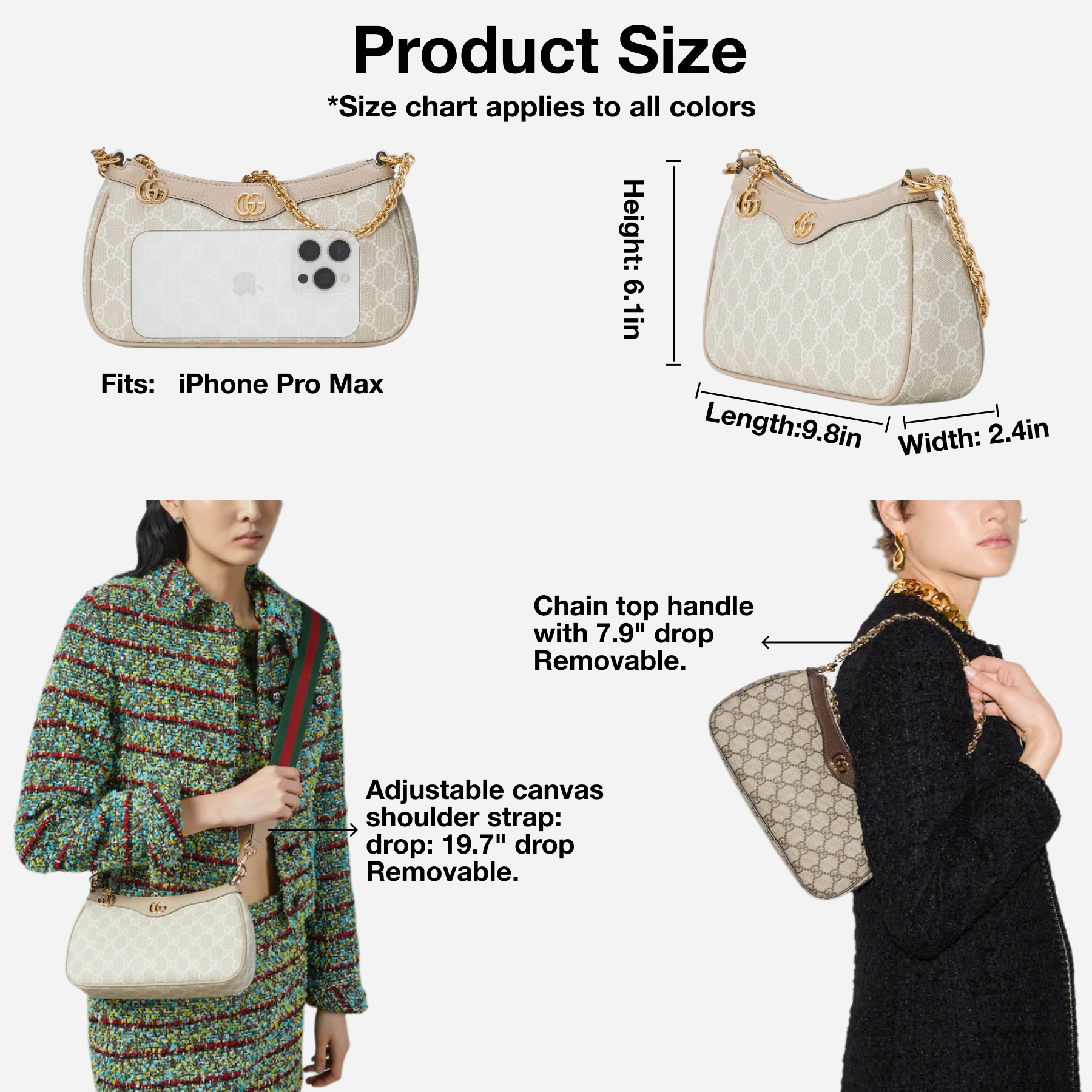 Double-G Ophidia Collection Small Handbag with Extra Strap - Beige And Dark Brown Bag - Gorchic - $121.99