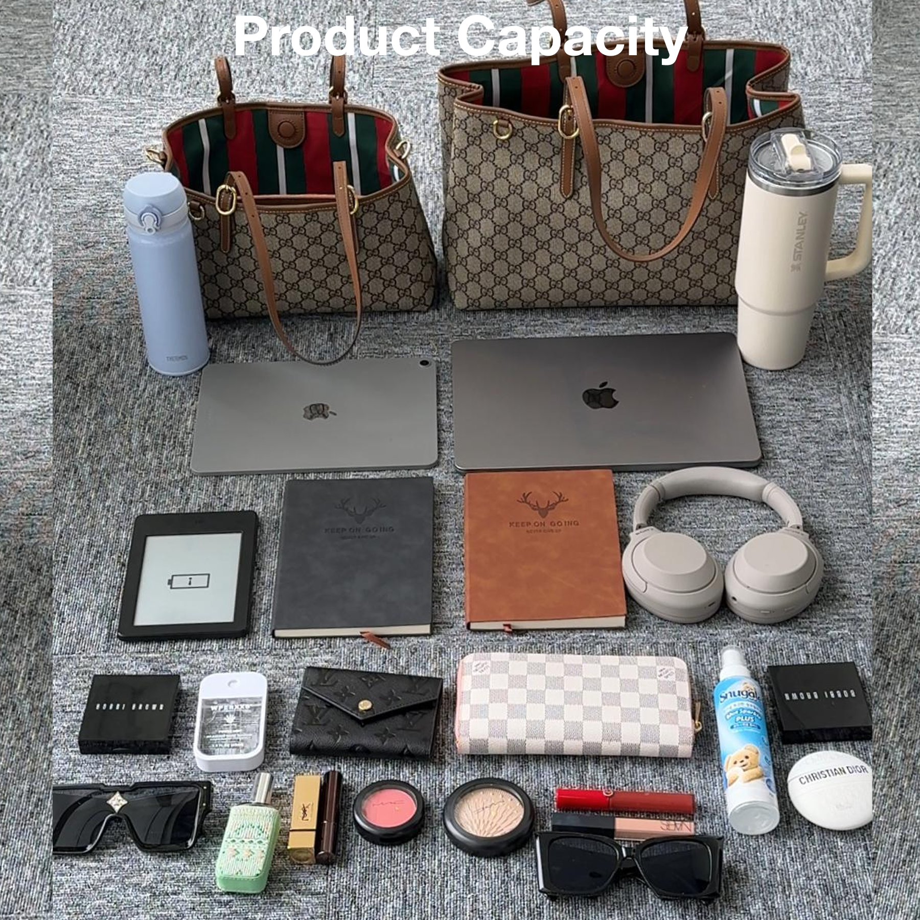 Double-G GG Emblem Medium brown tote bag - Gorchic - $132.99