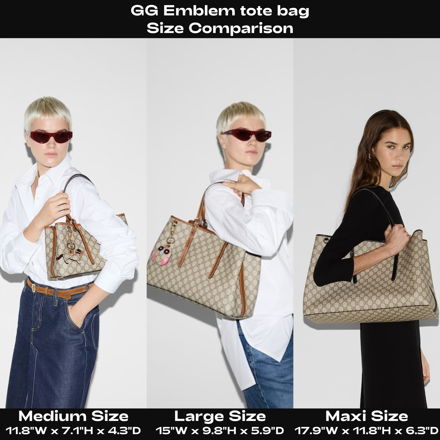 Double-G GG Emblem Medium brown tote bag - Gorchic - $132.99
