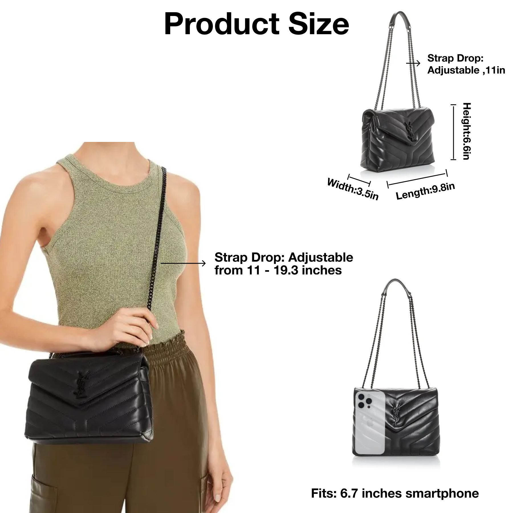 Lady Designer Loulou Small Quilted Leather Shoulder Bag Black - Bag - Gorchic - $121.99