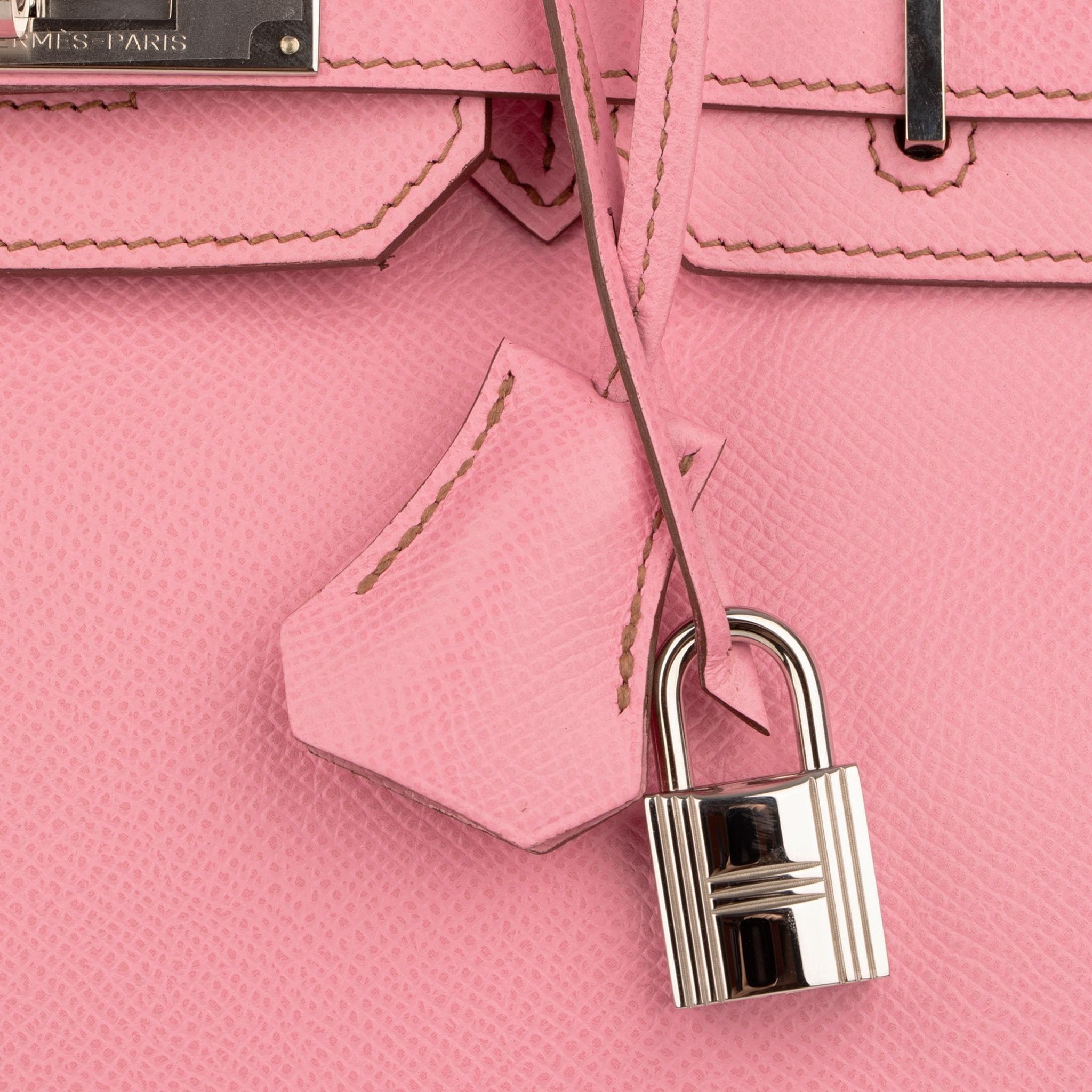 H-Inspired Birkin handbag in Rose Sakura with Silver hardware - Gorchic - $161.99