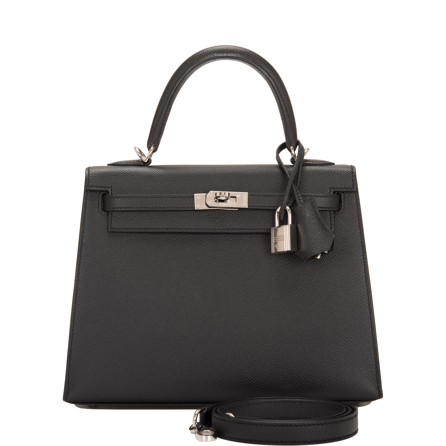 H-Inspired Kelly Epsom Haze Black Silver Hardware - Bag - Gorchic - $148.99