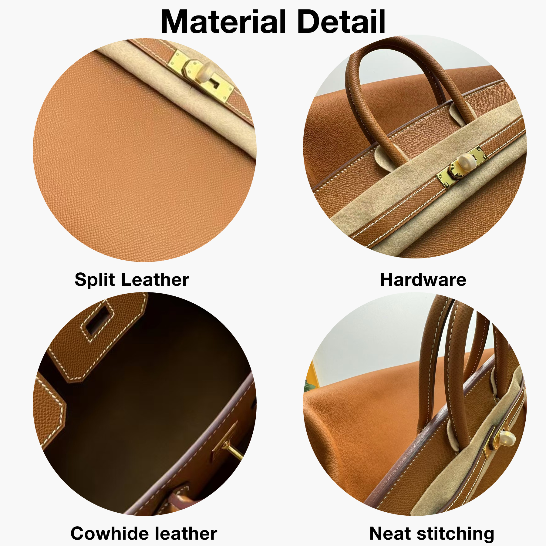 H-Inspired Birkin Brown Epsom Sellier Gold Hardware - Handbag - Gorchic - $161.99