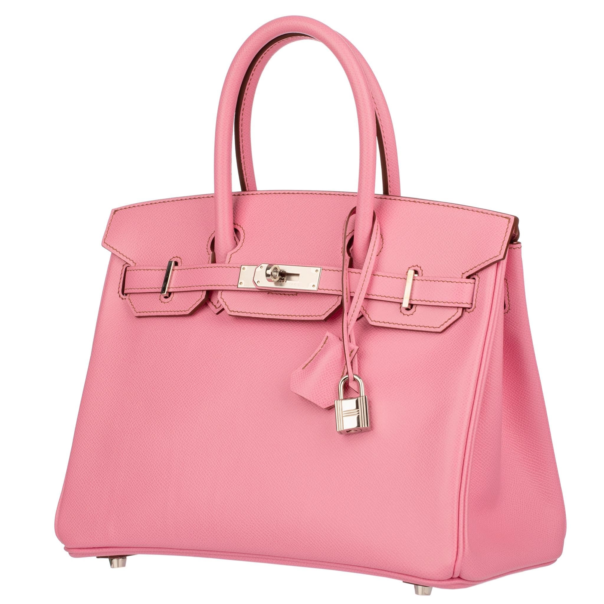 H-Inspired Birkin handbag in Rose Sakura with Silver hardware - Gorchic - $161.99