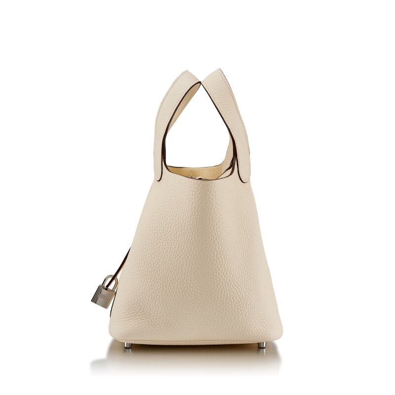 H-Inspired Clemence Picotin Lock Bag Silver Hardware-White Bag - Gorchic - $143.99