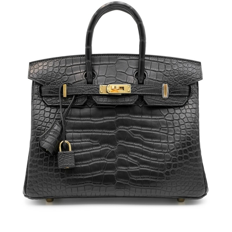 [TOP] H-Inspired Black Matte Alligator Birkin Gold Hardware - Gorchic - $483.99