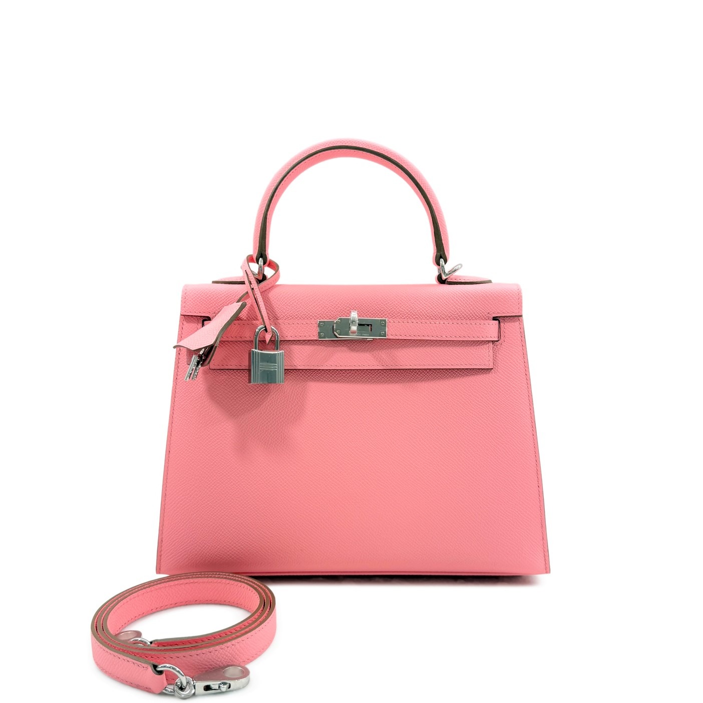 H-Inspired Rose Confetti Epsom Kelly Sellier Palladium Hardware - Gorchic - $148.99