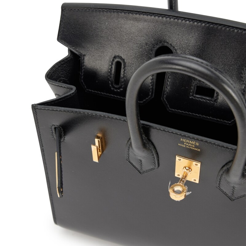 [TOP] H-Inspired Black Box Calf Sellier Birkin Gold Hardware - Gorchic - $483.99