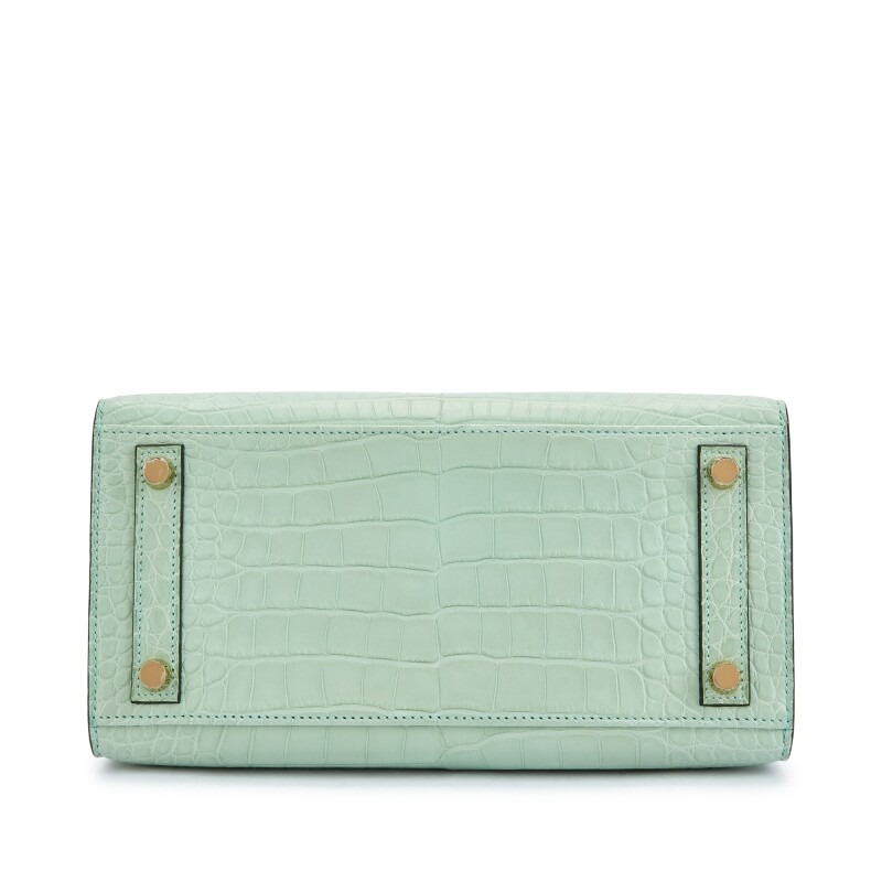 [TOP] H-Inspired Vert deau Matte Mississippiensis Alligator Birkin Sellier Gold Hardware - Gorchic - $483.99