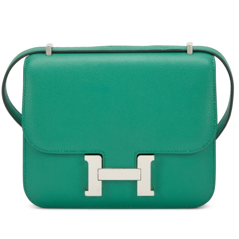 H-Inspired Epsom Vert Vertigo Evercolor Constance Palladium Hardware - Gorchic - $152.99