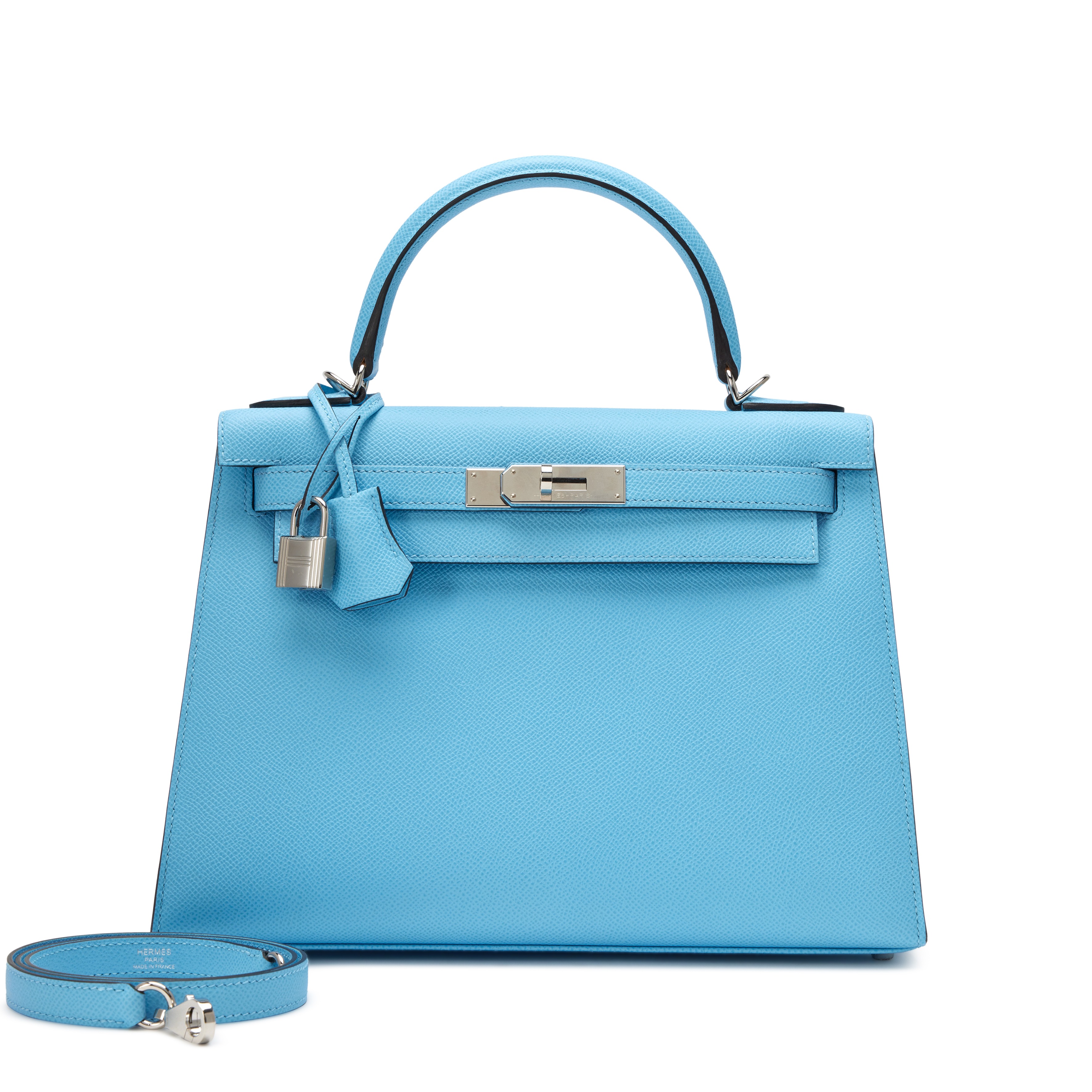 H-Inspired Celeste Epsom Sellier Kelly Palladium Hardware - Gorchic - $148.99