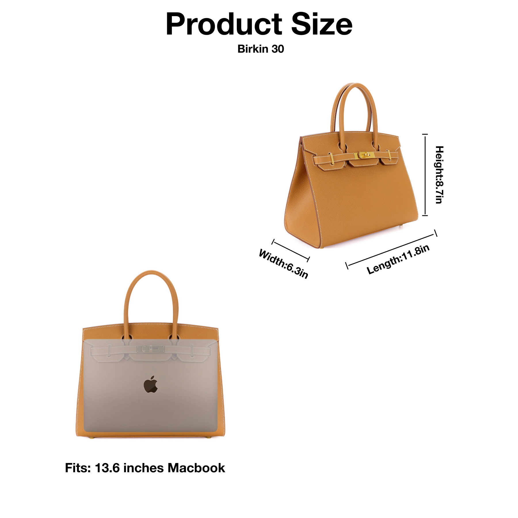 H-Inspired Birkin Brown Epsom Sellier Gold Hardware - Handbag - Gorchic - $161.99