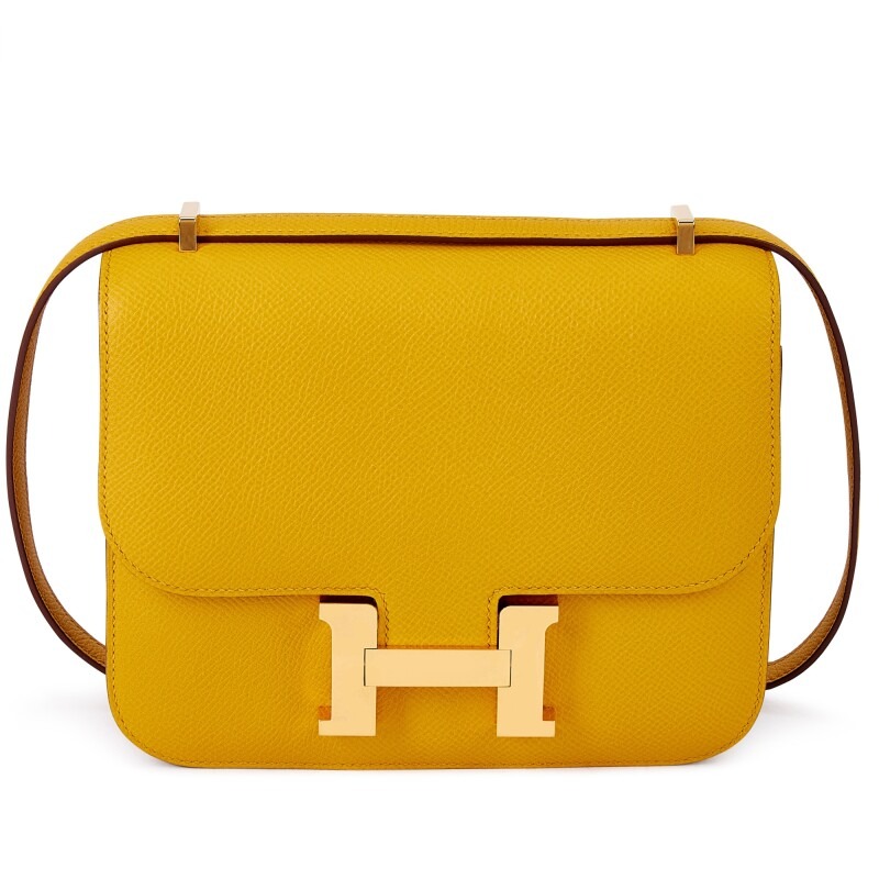 H-Inspired Jaune Ambre Epsom Constance Gold Hardware - Gorchic - $152.99