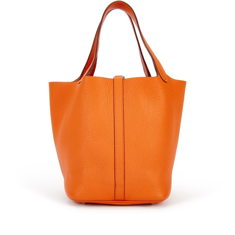 H-Inspired Clemence Picotin Lock Bag Silver-Orange Bag - Gorchic - $143.99