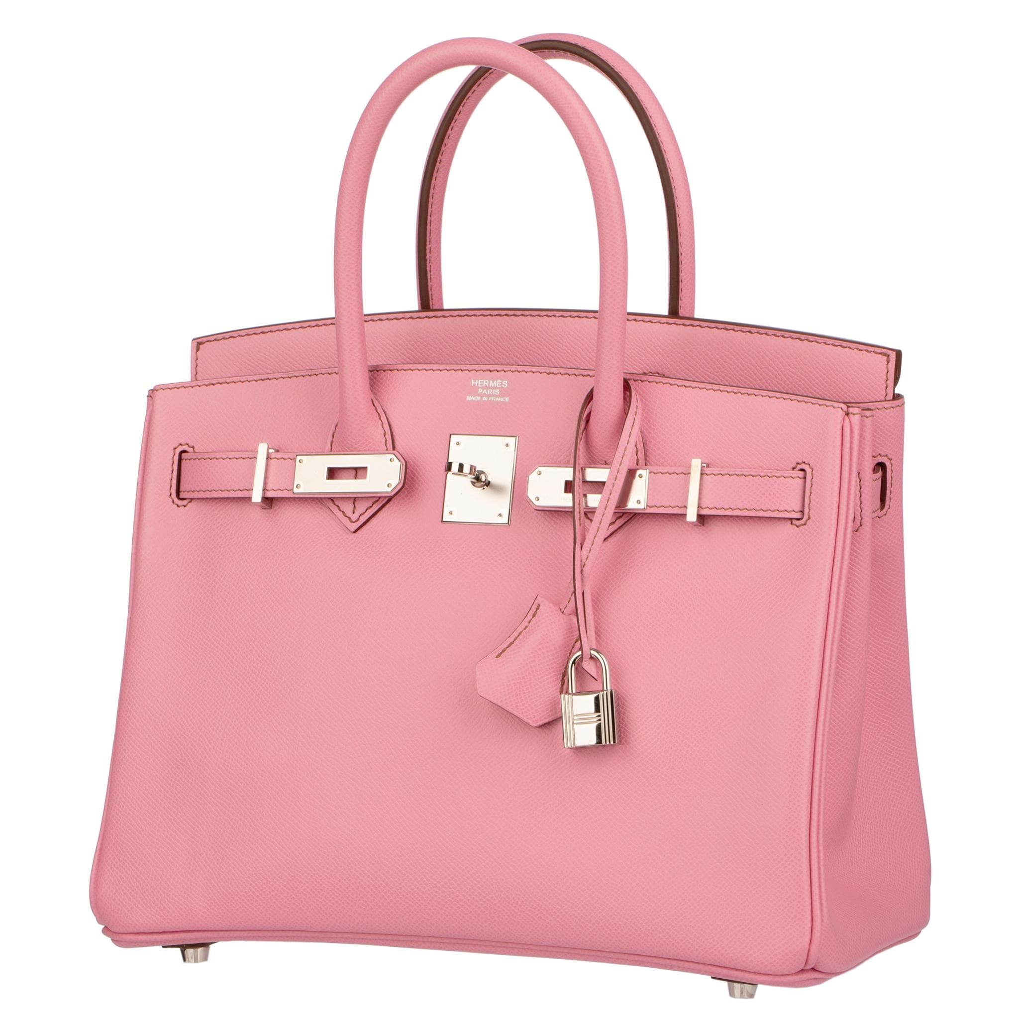 H-Inspired Birkin handbag in Rose Sakura with Silver hardware - Gorchic - $161.99