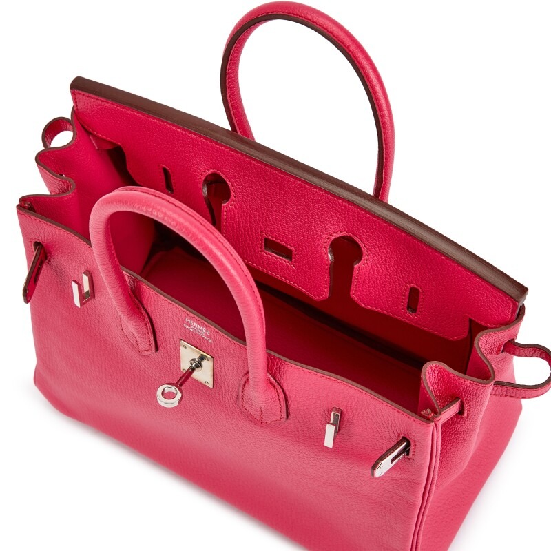 [TOP] H-Inspired Rose Mexico Chèvre Birkin Togo Palladium Hardware - Gorchic - $483.99