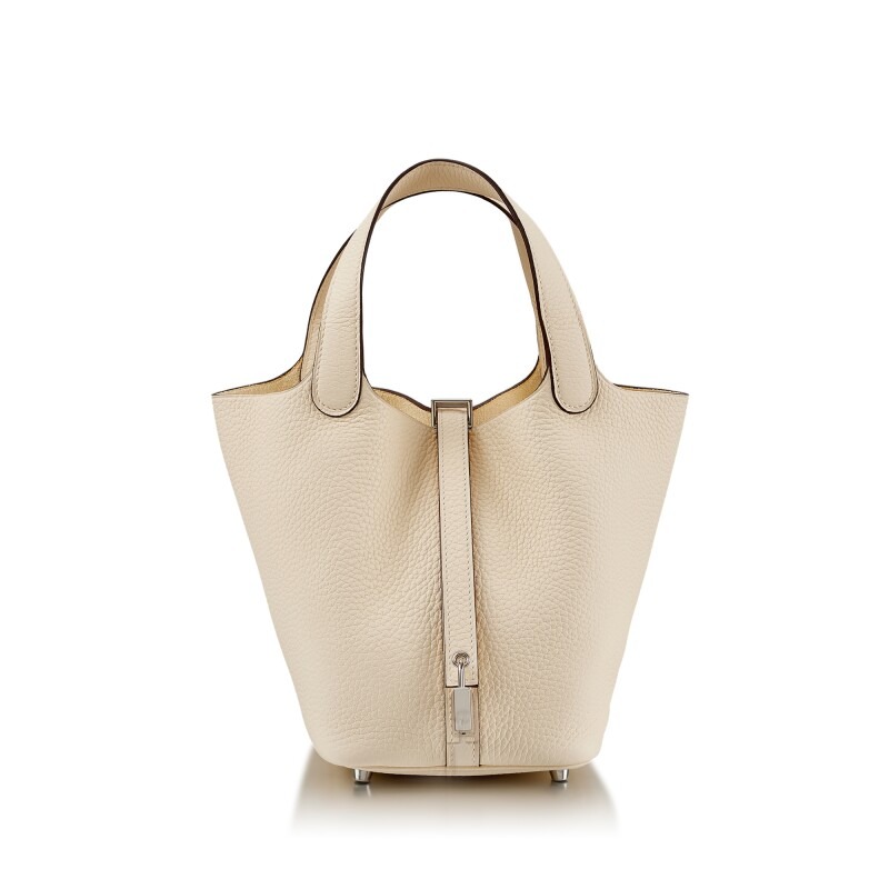 H-Inspired Clemence Picotin Lock Bag Silver Hardware-White Bag - Gorchic - $143.99