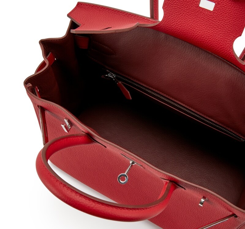 H-Inspired Rouge Casaque and Rouge H Togo Verso Birkin Palladium Hardware - Gorchic - $161.99