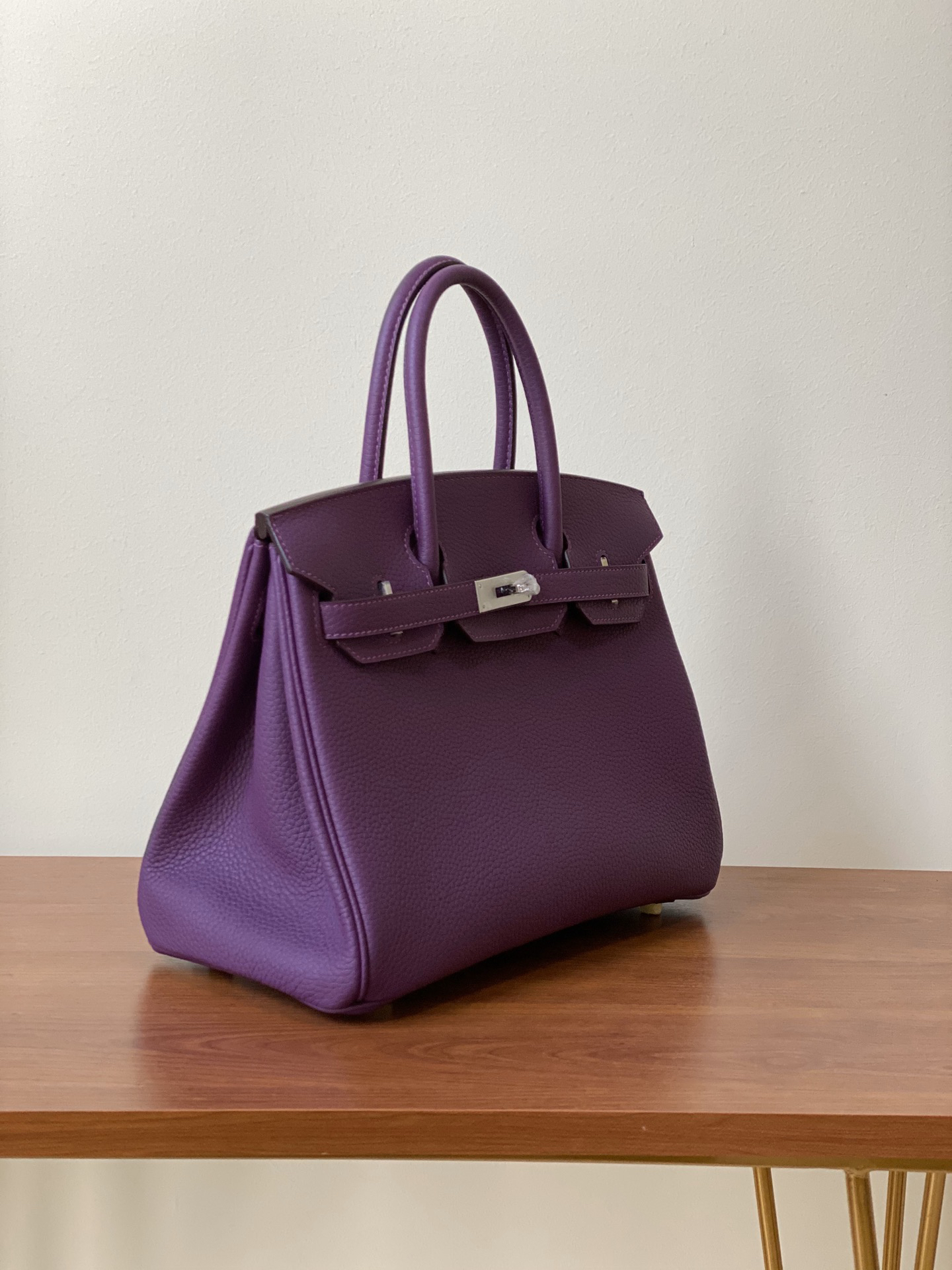 H-Inspired Birkin Togo Retourne Bag Golden-Purple Bag - Gorchic - $161.99
