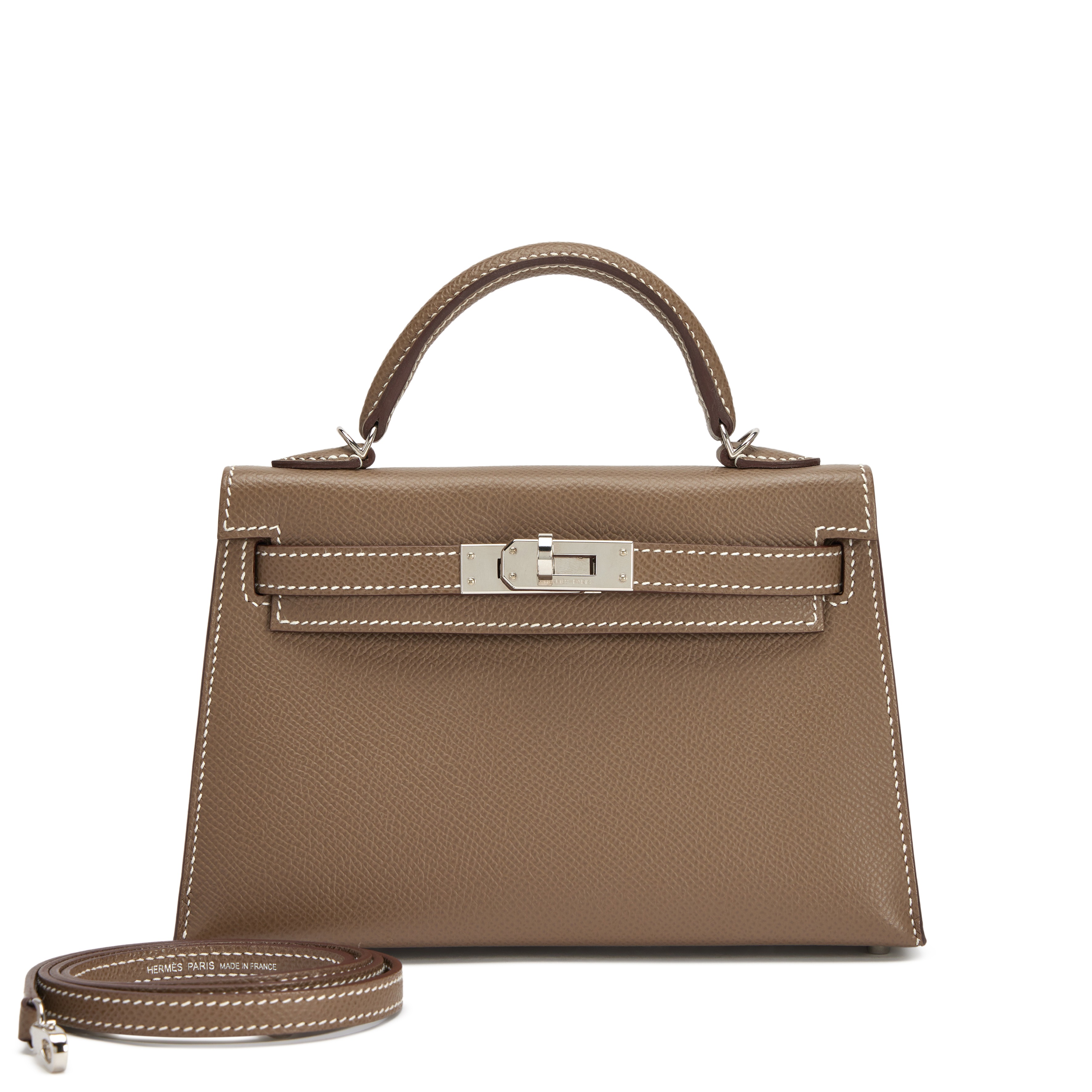 H-Inspired Etoupe Epsom Kelly Palladium Hardware - Gorchic - $148.99