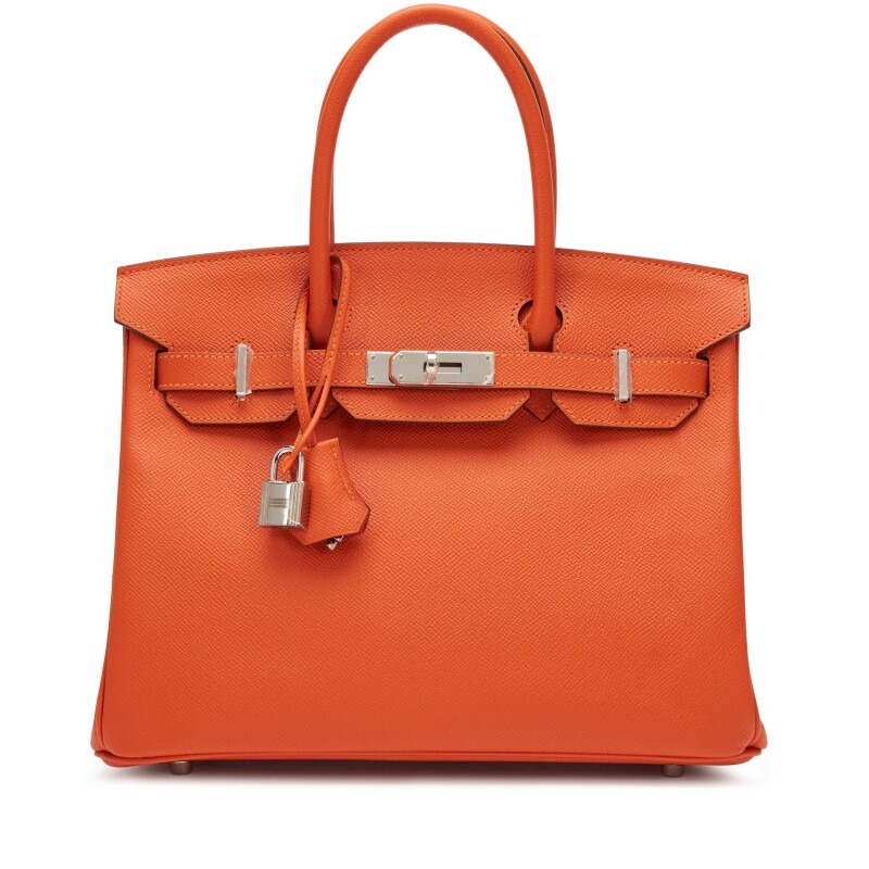 [TOP] H-Inspired Feu Orange Epsom Birkin Palladium Hardware - Gorchic - $483.99