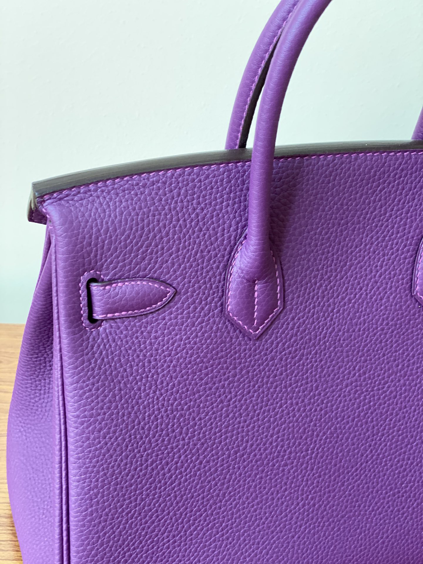 H-Inspired Birkin Togo Retourne Bag Golden-Purple Bag - Gorchic - $161.99