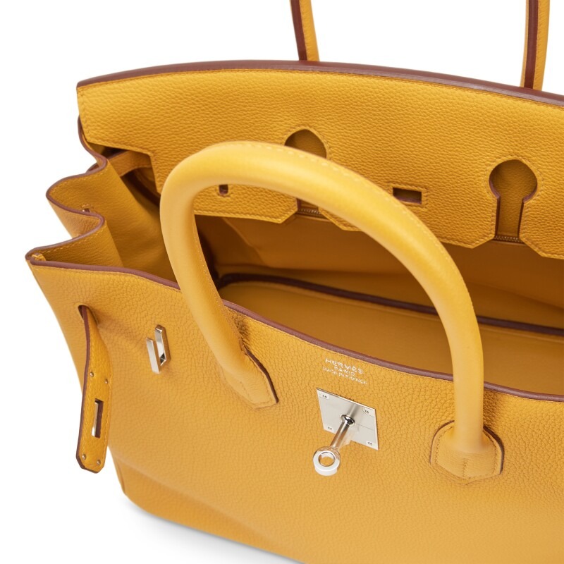 [TOP]  H-Inspired Jaune Ambre Togo Birkin Palladium Hardware - Gorchic - $483.99