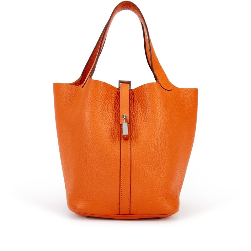H-Inspired Clemence Picotin Lock Bag Silver-Orange Bag - Gorchic - $143.99