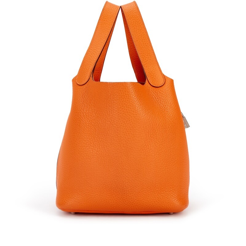 H-Inspired Clemence Picotin Lock Bag Silver-Orange Bag - Gorchic - $143.99