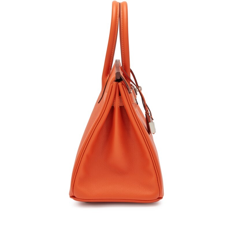 [TOP] H-Inspired Feu Orange Epsom Birkin Palladium Hardware - Gorchic - $483.99