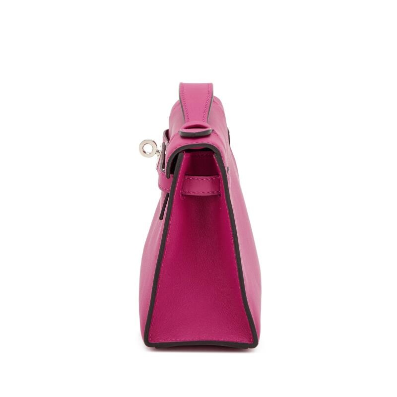 H-Inspired Rose Pourpre Swift Kelly Pochette Palladium Hardware - Gorchic - $143.99