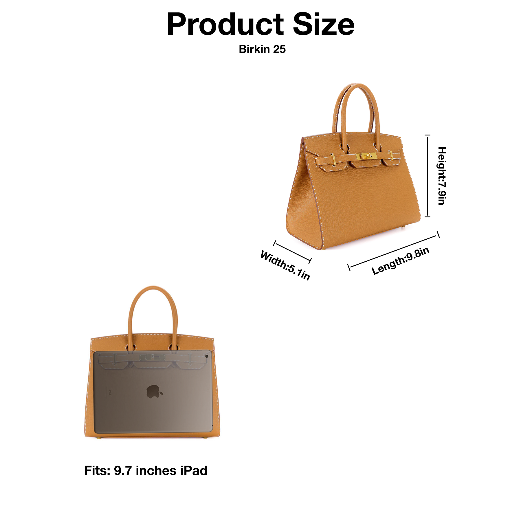 H-Inspired Birkin Brown Epsom Sellier Gold Hardware - Handbag - Gorchic - $161.99