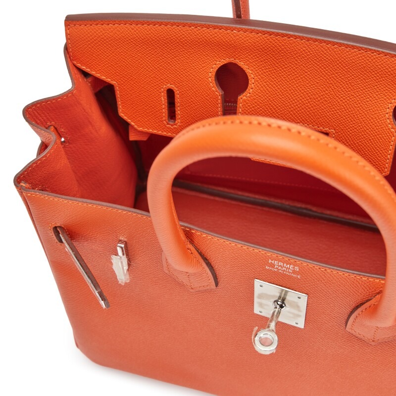 [TOP] H-Inspired Feu Orange Epsom Birkin Palladium Hardware - Gorchic - $483.99
