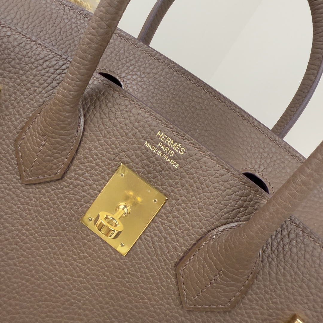 H-Inspired Birkin Togo Retourne Bag Golden-Dark Brown Bag - Gorchic - $161.99