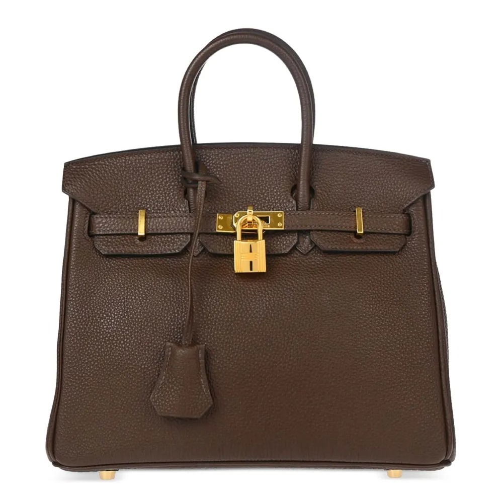 H-Inspired Birkin Togo Retourne Bag Golden-Dark Brown Bag - Gorchic - $161.99