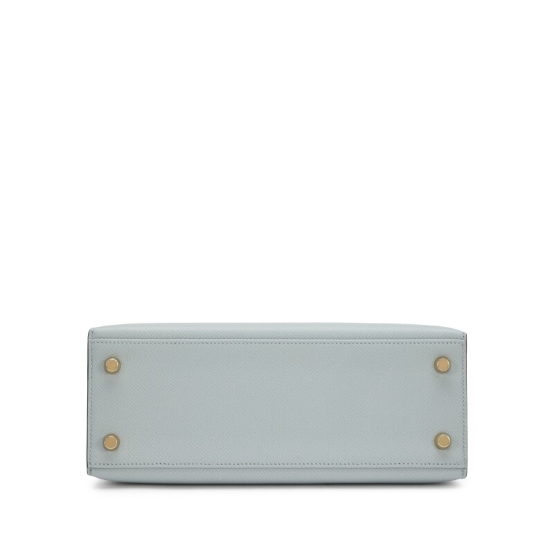 H-Inspired Bleu Glacier Epsom Sellier Kelly Gold Hardware - Gorchic - $148.99