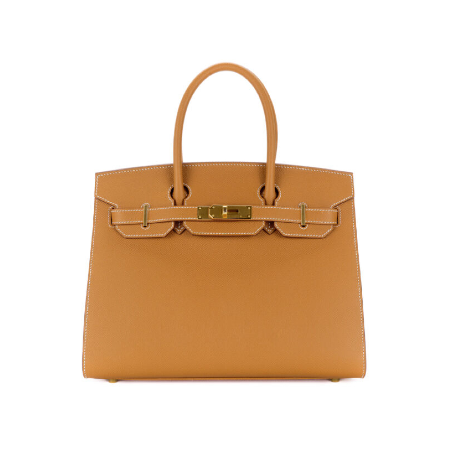 H-Inspired Birkin Brown Epsom Sellier Gold Hardware - Handbag - Gorchic - $161.99