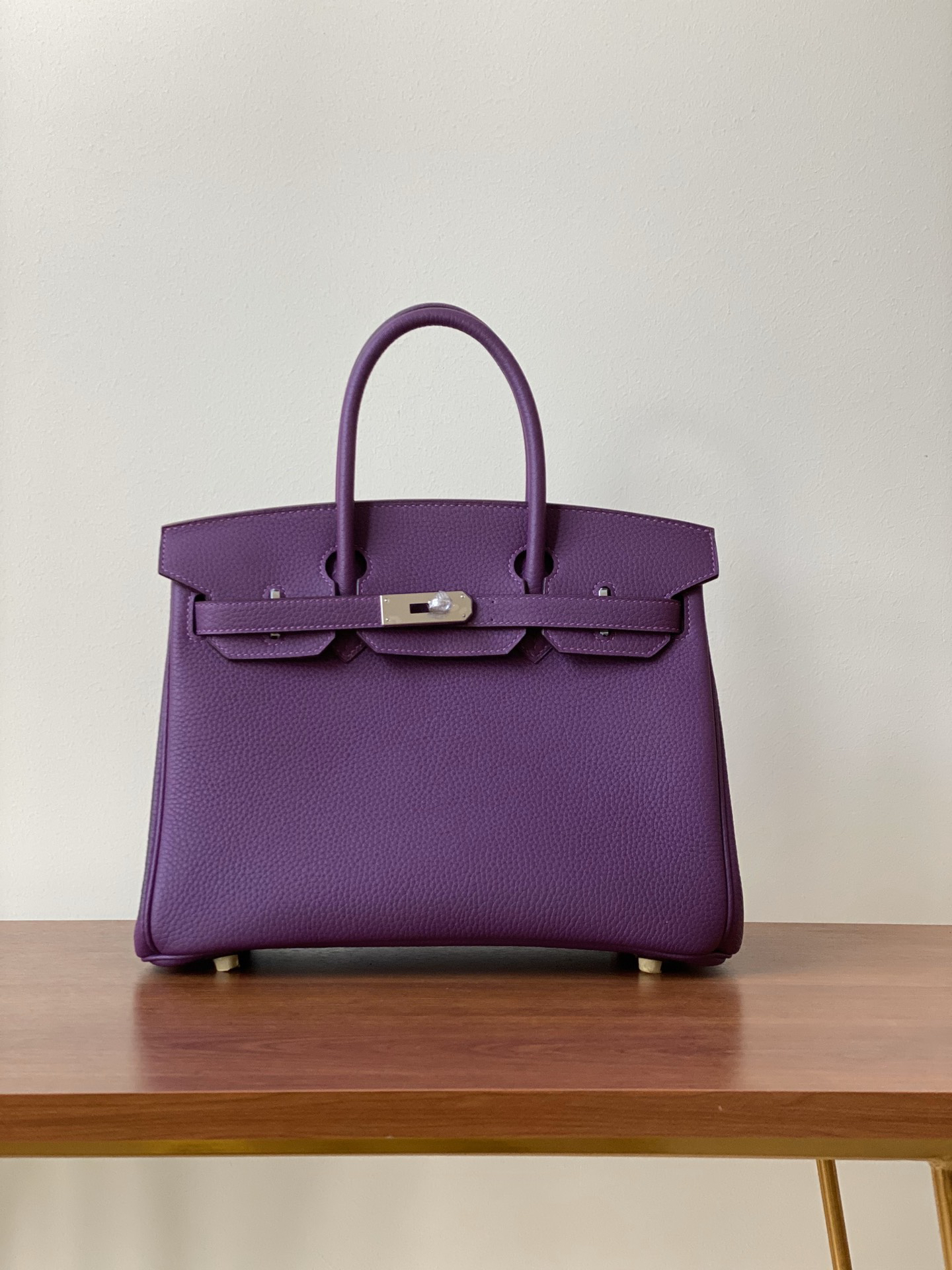 H-Inspired Birkin Togo Retourne Bag Golden-Purple Bag - Gorchic - $161.99