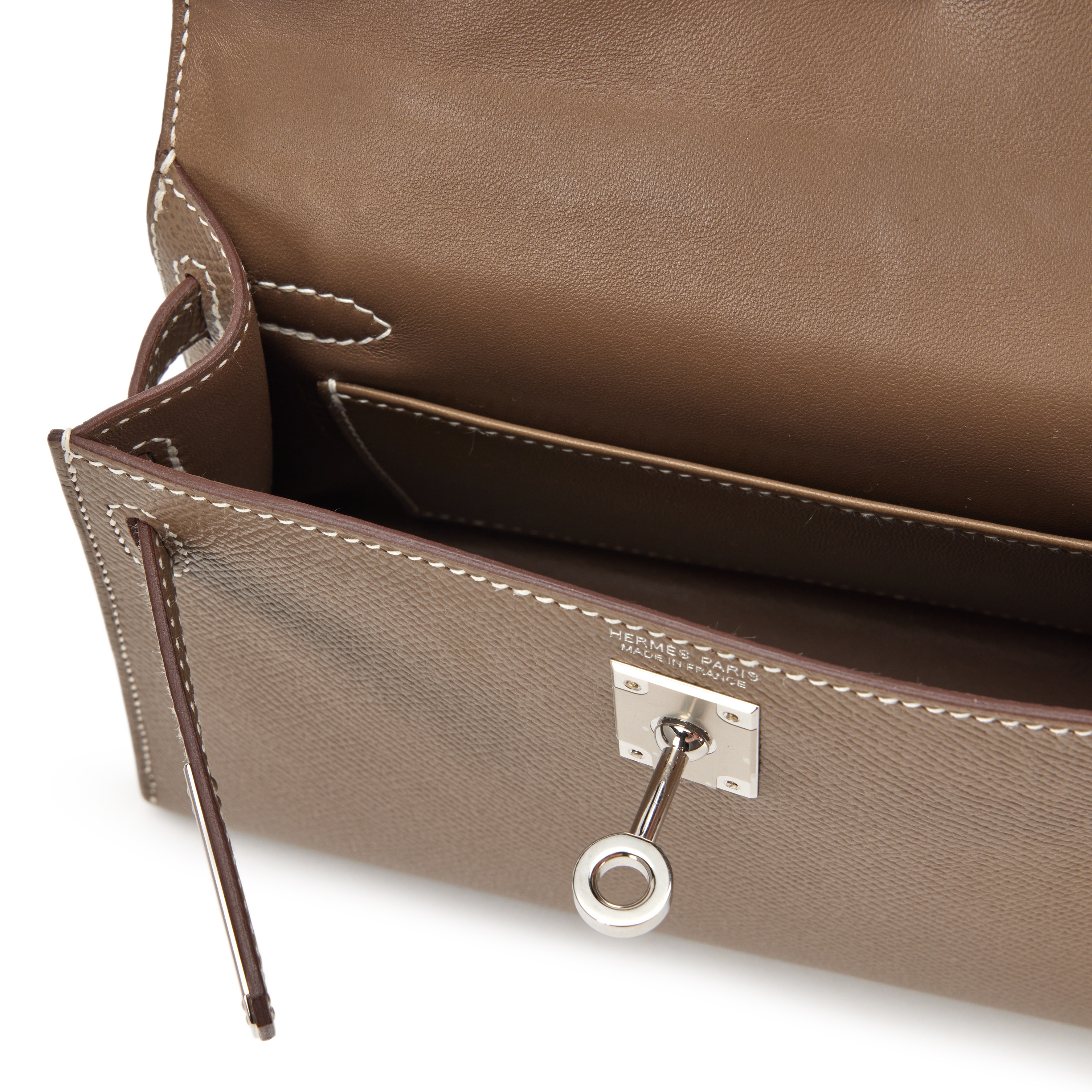 H-Inspired Etoupe Epsom Kelly Palladium Hardware - Gorchic - $148.99