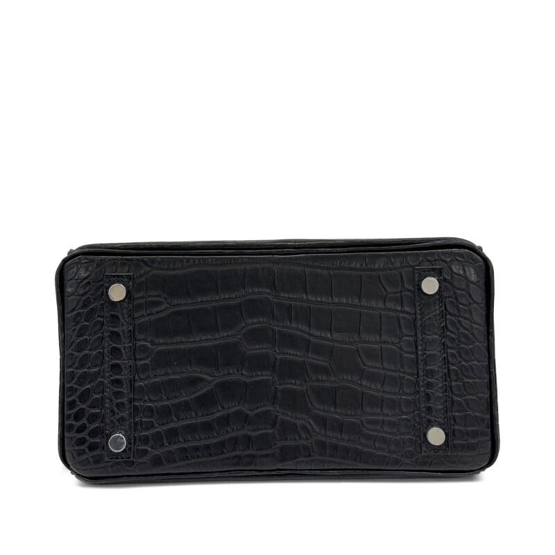 [TOP] H-Inspired Black Matte Alligator Birkin Brushed Palladium Hardware - Gorchic - $483.99