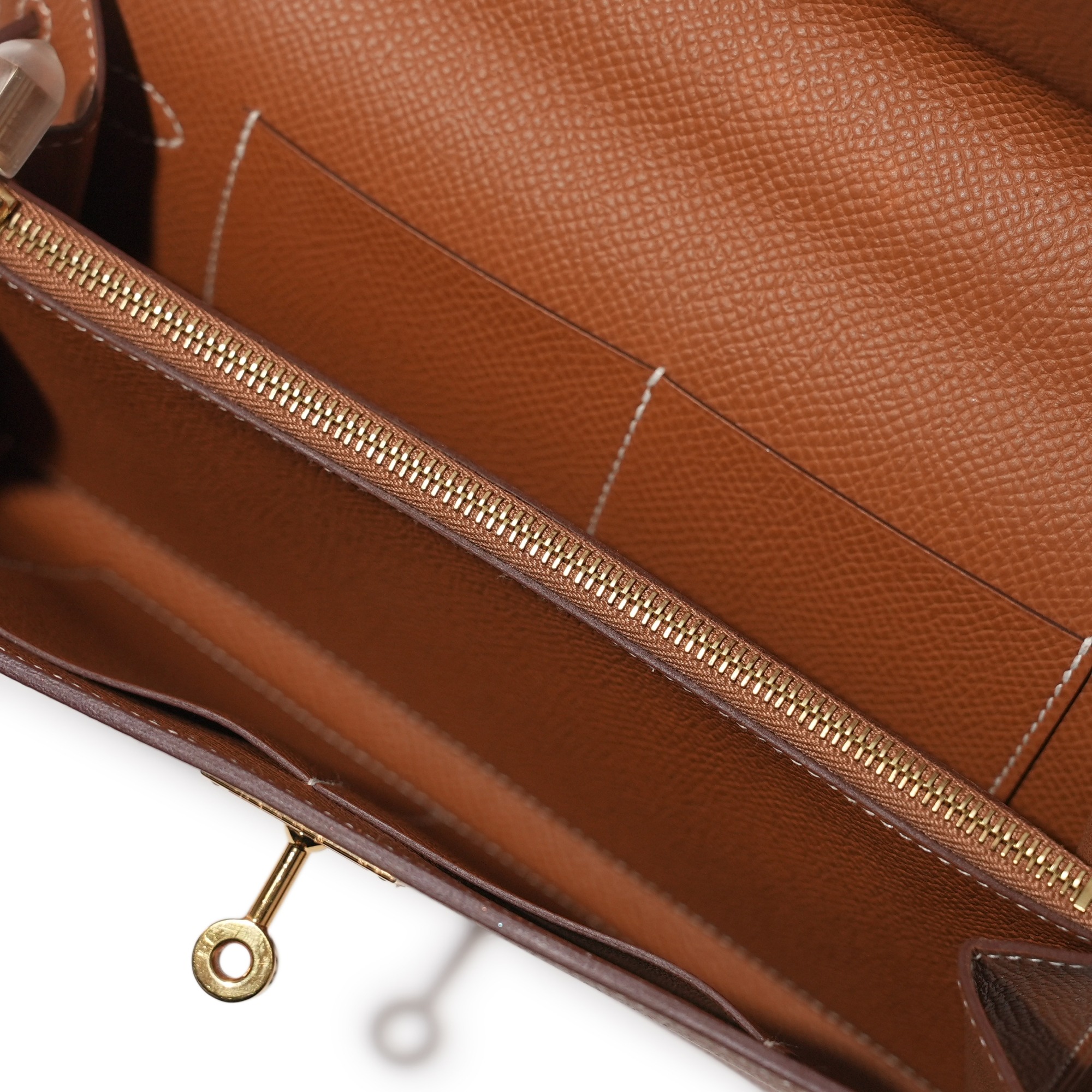 H-Inspired Gold Epsom Kelly Epsom Wallet Gold Hardware - Gorchic - $143.99