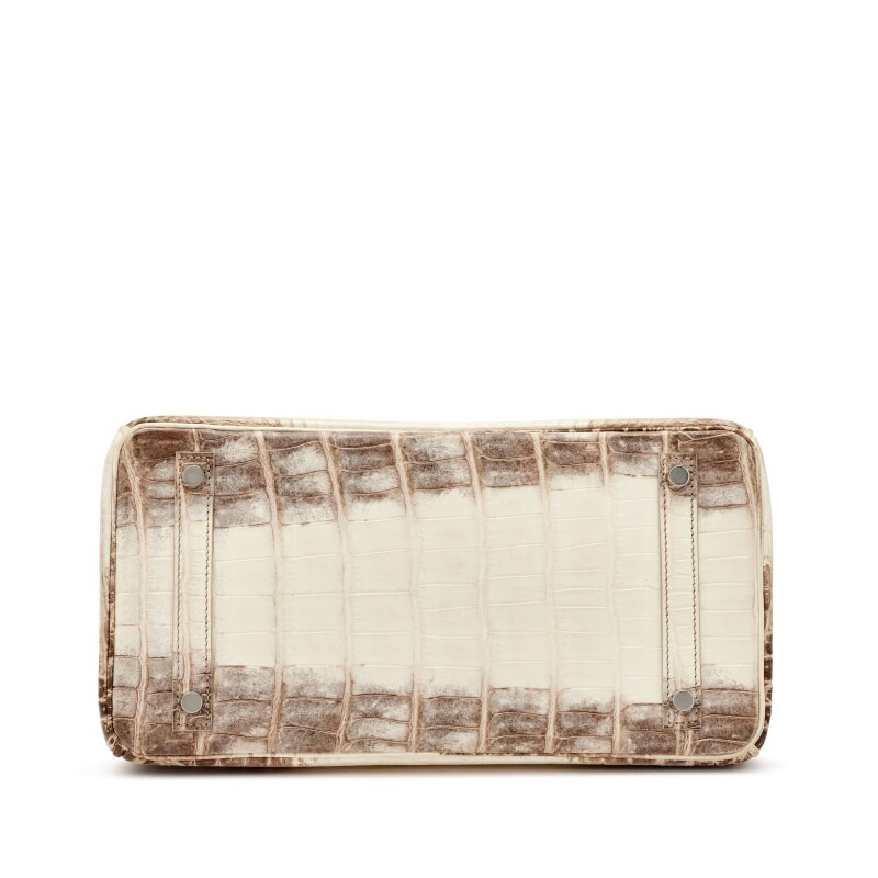 [TOP] H-Inspired Matte White Niloticus Crocodile Himalaya Birkin Palladium Hardware - Gorchic - $483.99