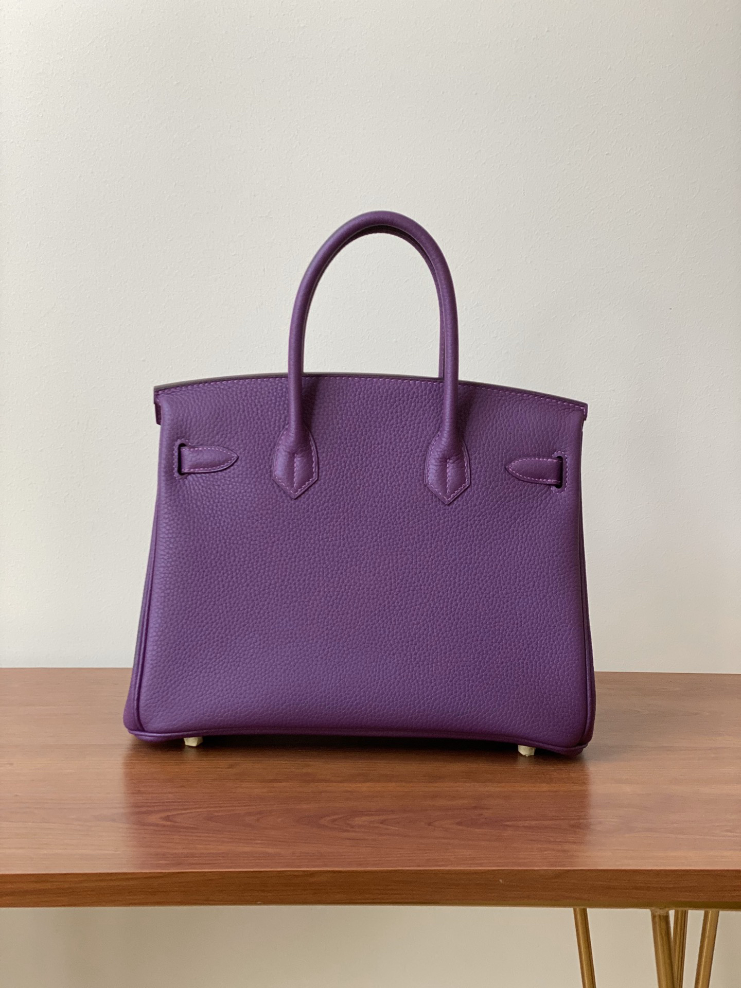 H-Inspired Birkin Togo Retourne Bag Golden-Purple Bag - Gorchic - $161.99