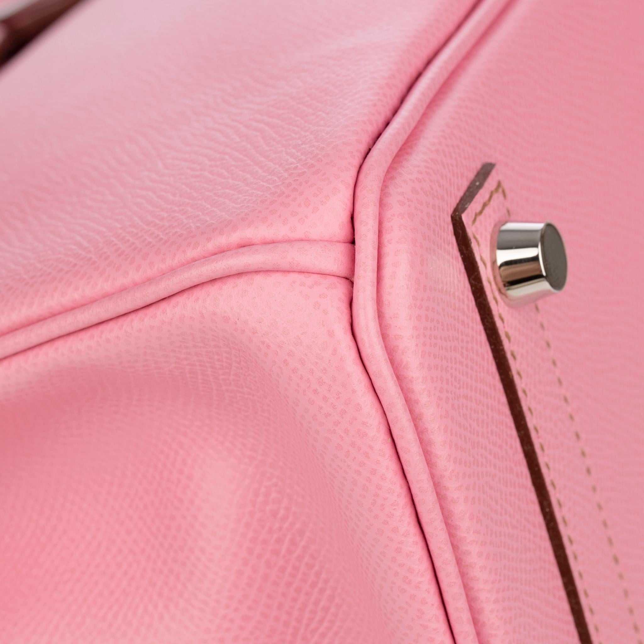 H-Inspired Birkin handbag in Rose Sakura with Silver hardware - Gorchic - $161.99