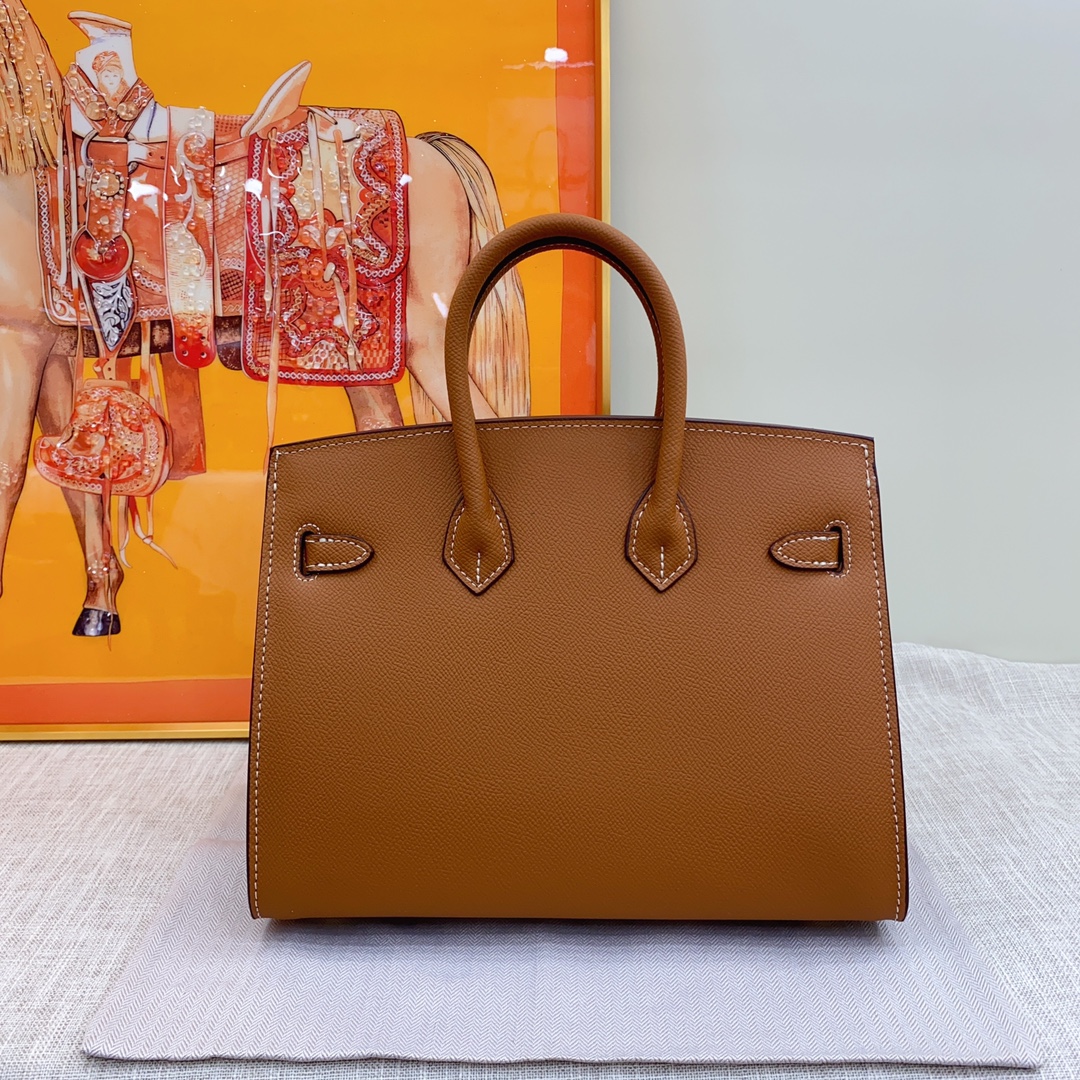 [TOP]H-Inspired Birkin Brown Epsom Sellier Gold Hardware - Handbag - Gorchic - $483.99