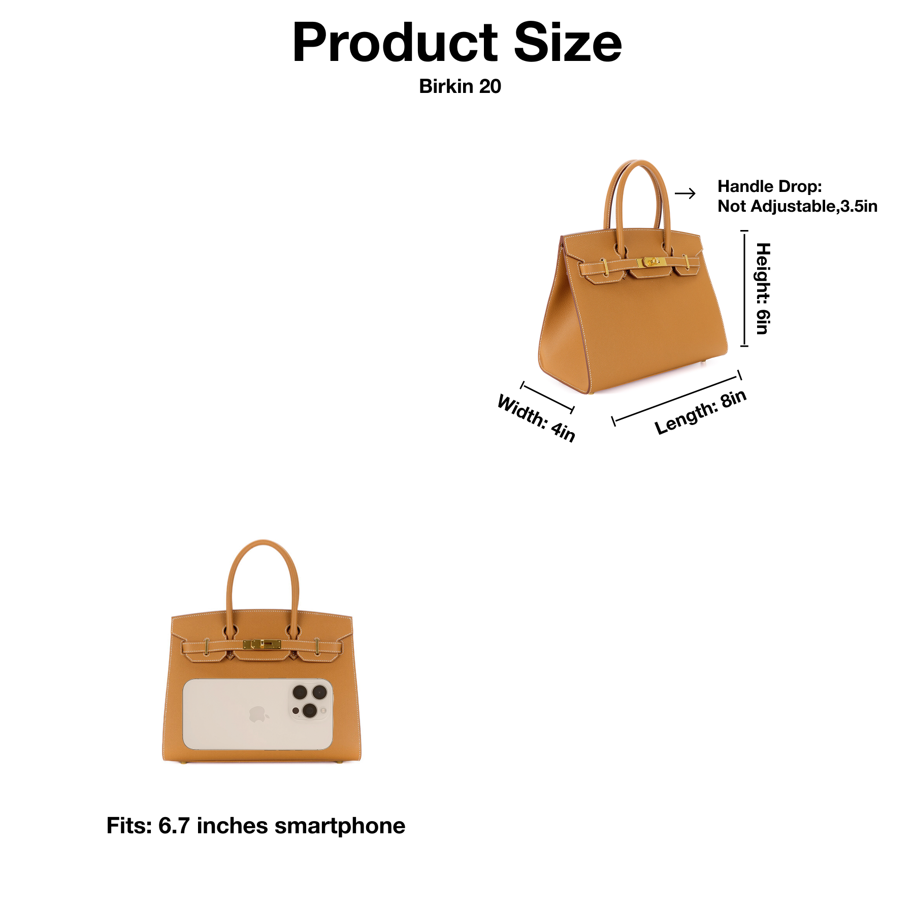 H-Inspired Birkin Brown Epsom Sellier Gold Hardware - Handbag - Gorchic - $161.99