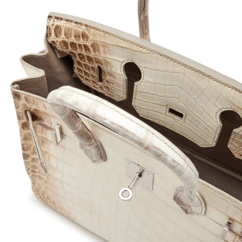 [TOP] H-Inspired Matte White Niloticus Crocodile Himalaya Birkin Palladium Hardware - Gorchic - $483.99